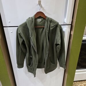 Time and Tru Olive Zip-Up Hoodie